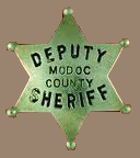 Modoc County Sheriff badge - no photo available of Sheriff Hager